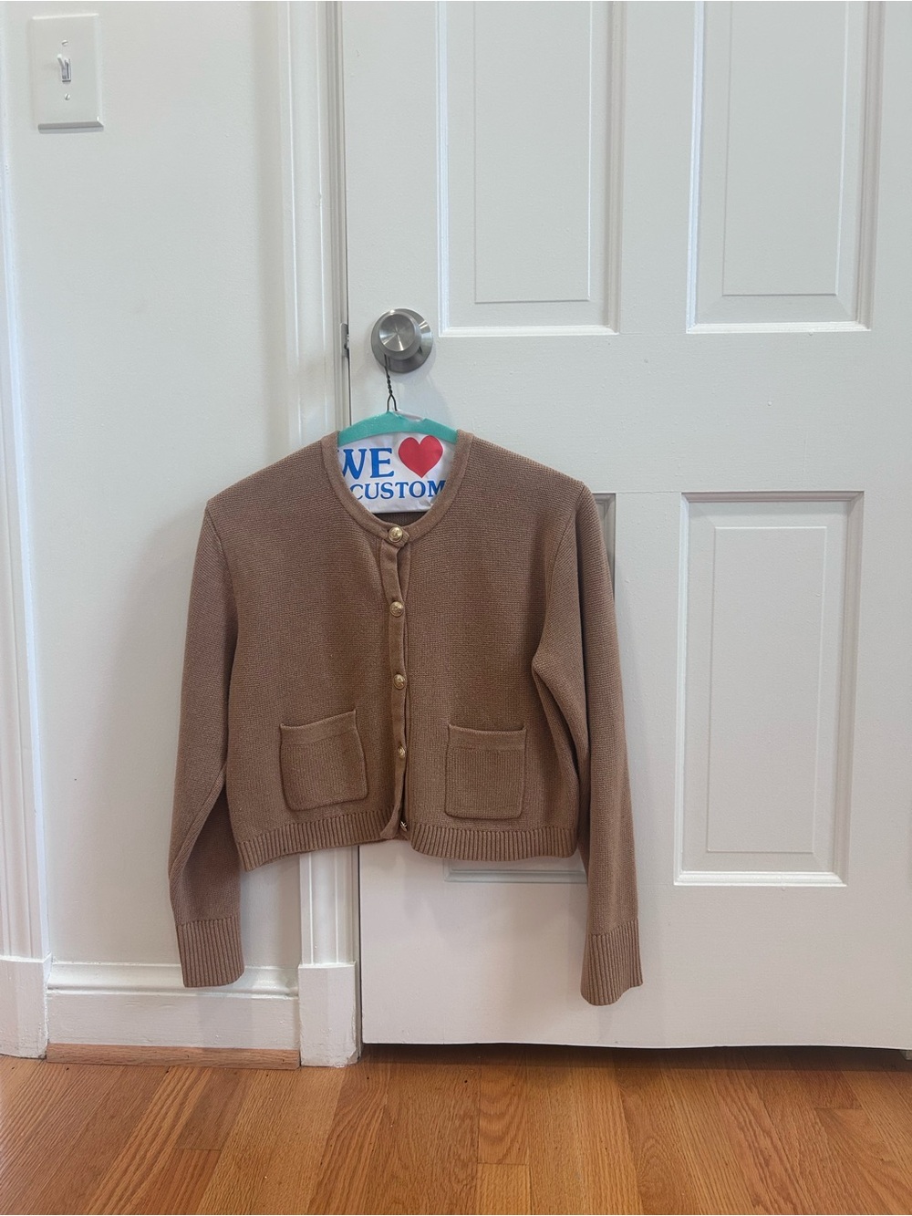 J. Crew 100% cotton Emilie relaxed cardigan in tan
